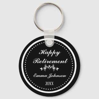 Porte-clés Personnalisé Moderne Élégant Noir&Blanc Joyeux Ret