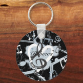 Porte-clés Personnalisé Musical Star note designer motif (Recto)