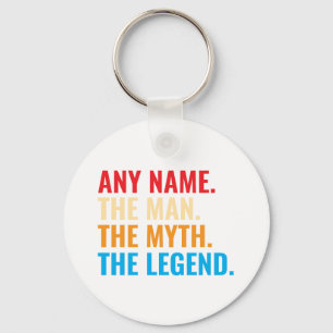 Porte-clés Personnalisé Nom L'Homme Le Mythe La Légende Rétro