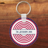 Porte-clés Personnalisé Nommé Patriot Rouge Blanc Bleu (Recto)