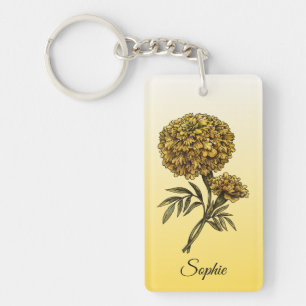 Porte-clés Personnalisé Octobre Fleur de naissance Marigold