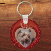 Porte-clés Personnalisé Pet Photo Rouge Keepsaké (Recto)