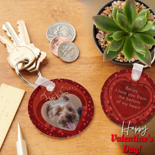 Porte-clés Personnalisé Pet Photo Rouge Keepsaké