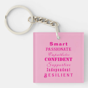 Porte-clés Personnalisé "Qualités des grandes femmes" Hot Pin