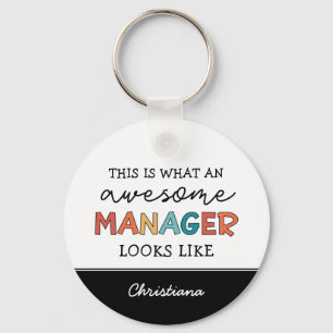 Porte-clés Personnalisé Retro Awesome Manager Drôle