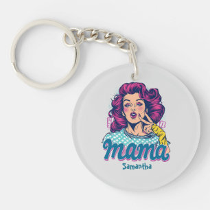 Porte-clés Personnalisé Retro Mama Pop Art (11)