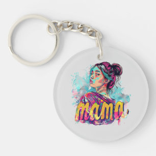 Porte-clés Personnalisé Retro Mama Pop Art (13)