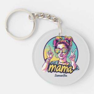 Porte-clés Personnalisé Retro Mama Pop Art (19)