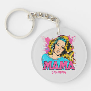 Porte-clés Personnalisé Retro Mama Pop Art (20)