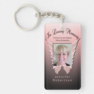 Porte-clés Personnalisé Rose Angel ailes Ajouter photo