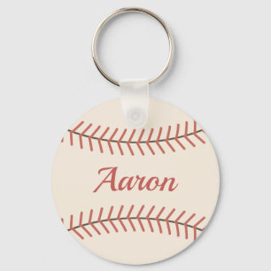 Porte-clés personnalisé vintage baseball rouge Cad