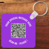Porte-clés Personnalisé votre code QR Porte - clé texte perso (Verso)