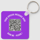 Porte-clés Personnalisé votre code QR Porte - clé texte perso (Dos)