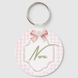 Porte-clés Personnalisée Nora Baby Girl Nursery Bow&En vichy