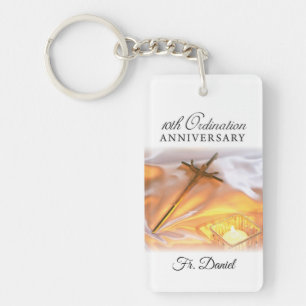 Porte-clés Personnaliser, 10e anniversaire d'ordination, Croi