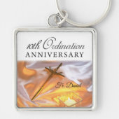 Porte-clés Personnaliser, 10e anniversaire d'ordination, Croi (Devant)