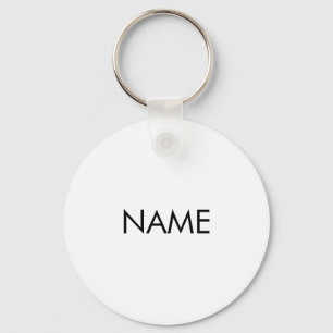 Porte-clés Personnaliser avec nom, texte minimaliste noir bla