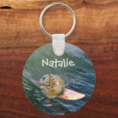 Porte-clés Personnaliser Cute Surfing Chipmunk (Recto)