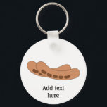 Porte-clés Personnaliser de ce graphique Saucisses<br><div class="desc">Ajoutez un slogan ou un nom pour créer un cadeau personnalisé avec un thème saucisse (idéal également pour les articles à thème barbecue). L'image montre quelques viennoiseries ou des paniers avec des grillades.</div>