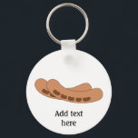 Porte-clés Personnaliser de ce graphique Saucisses<br><div class="desc">Ajoutez un slogan ou un nom pour créer un cadeau personnalisé avec un thème saucisse (idéal également pour les articles à thème barbecue). L'image montre quelques viennoiseries ou des paniers avec des grillades.</div>