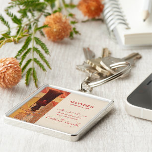 Porte-clés Personnaliser, félicitations RCIA, catholique, rou