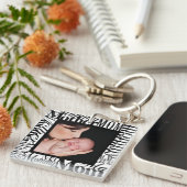 Porte-clés Personnaliser Fête des Mères Mot Collage Photo Por (Devant Droit)