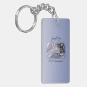 Porte-clés Personnaliser, Garçon, bleu première communion (Devant gauche)