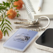 Porte-clés Personnaliser, Garçon, bleu première communion (Devant droit)