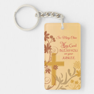 Porte-clés Personnaliser, Jubilee Anniversaire Nun Cross, Fil