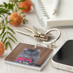 Porte-clés Personnaliser Keepsaké animal photo CAT MOM