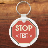 Porte-clés Personnaliser la conception du panneau STOP, <TEXT (Recto)