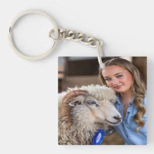 Porte-clés Personnaliser la photo de mouton de concours de bé