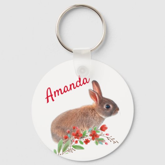 Porte-clés Personnaliser Lapin (Recto)