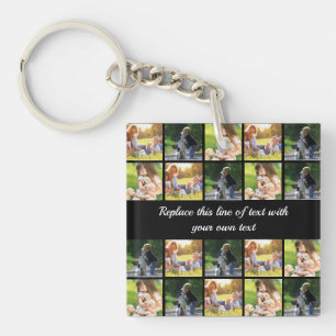 Porte-clés Personnaliser le collage photo et le texte
