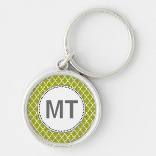 Porte-clés Personnaliser le monogramme de la lime quatrefoil