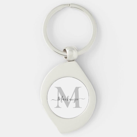 Porte-clés Personnaliser le Monogramme Nom initial Médaille d (Devant)