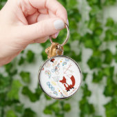 Porte-clés Personnaliser le Motif Woodland Fox moderne (Main)