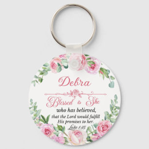 Porte-clés Personnaliser Luc 1:45 Fête des Mères Rose Rose