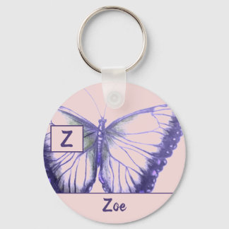 Porte-clés Personnaliser par nom Bouton papillon Porte - clé