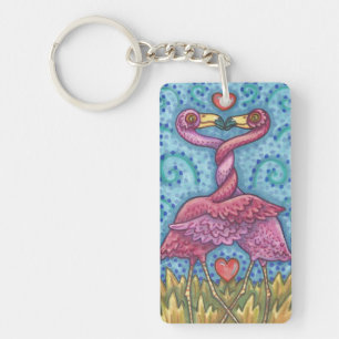Porte-clés Personnaliser PORTE - CLÉ FLAMANTS ROSES ROSE KISS