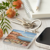 Porte-clés PERSONNALISER Rustic Blues/ brunch Ocean Art (Devant Droit)