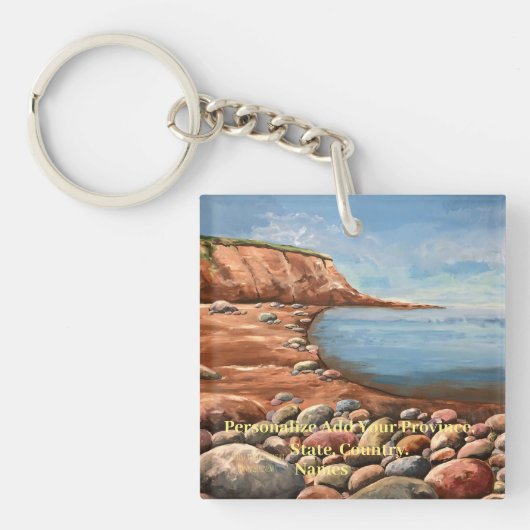 Porte-clés PERSONNALISER Rustic Blues/ brunch Ocean Art (Devant)