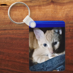 Porte-clés personnaliser texte photo de chat