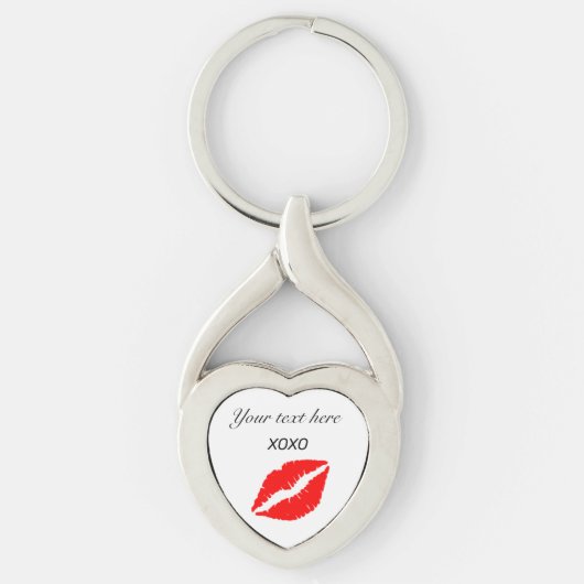 Porte-clés Personnaliser XOXO LIPS Valentine (Devant)