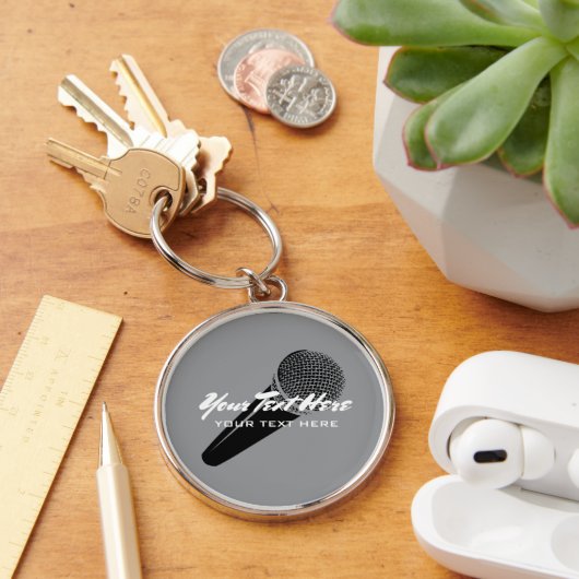 Porte-clés personnalisés avec logo de microphone a (Bureau)