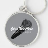 Porte-clés personnalisés avec logo de microphone a (Devant)