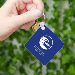 Porte-clés personnalisés bleu logo d'entreprise pr