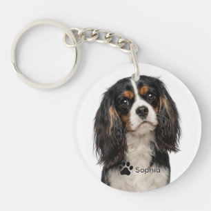 Porte-clés personnalisés pour chien Cavalier trico