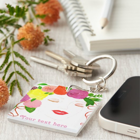 Porte-clés Personnalisez le Porte - clé acrylique d'art fémin (Devant Droit)
