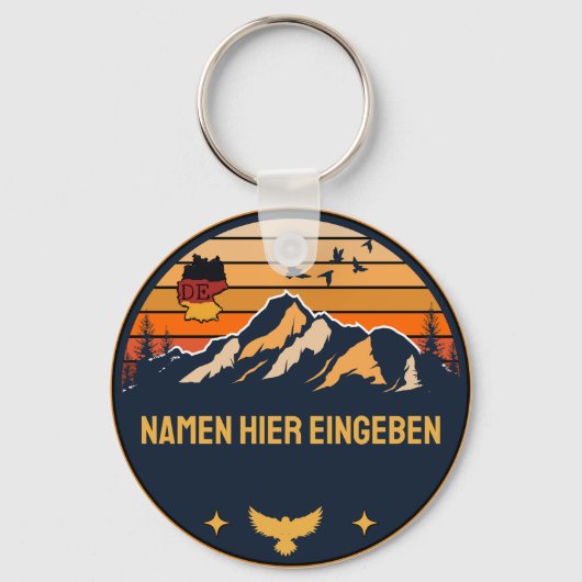 Porte-clés Personnalisierter Ortsname Deutschland Runddesign (Verso)